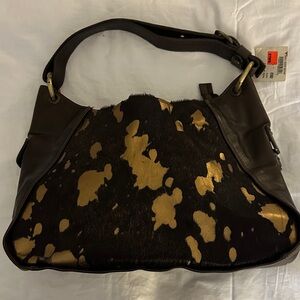 Aleanto Brown and Gold Women's Bag